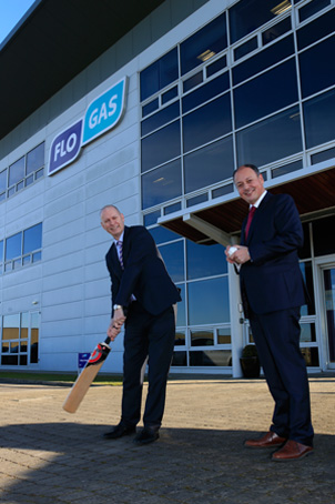 l/r Warren Deutrom, chief executive, Cricket Ireland with John Rooney, managing director, Flogas Ireland at announcement of the Flogas official energy partner agreement with Cricket Ireland.