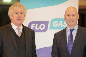 Pat Keogh, ceo, Leopardstown Racecourse and John Rooney, managing director, Flogas Ireland at the sponsorship announcement