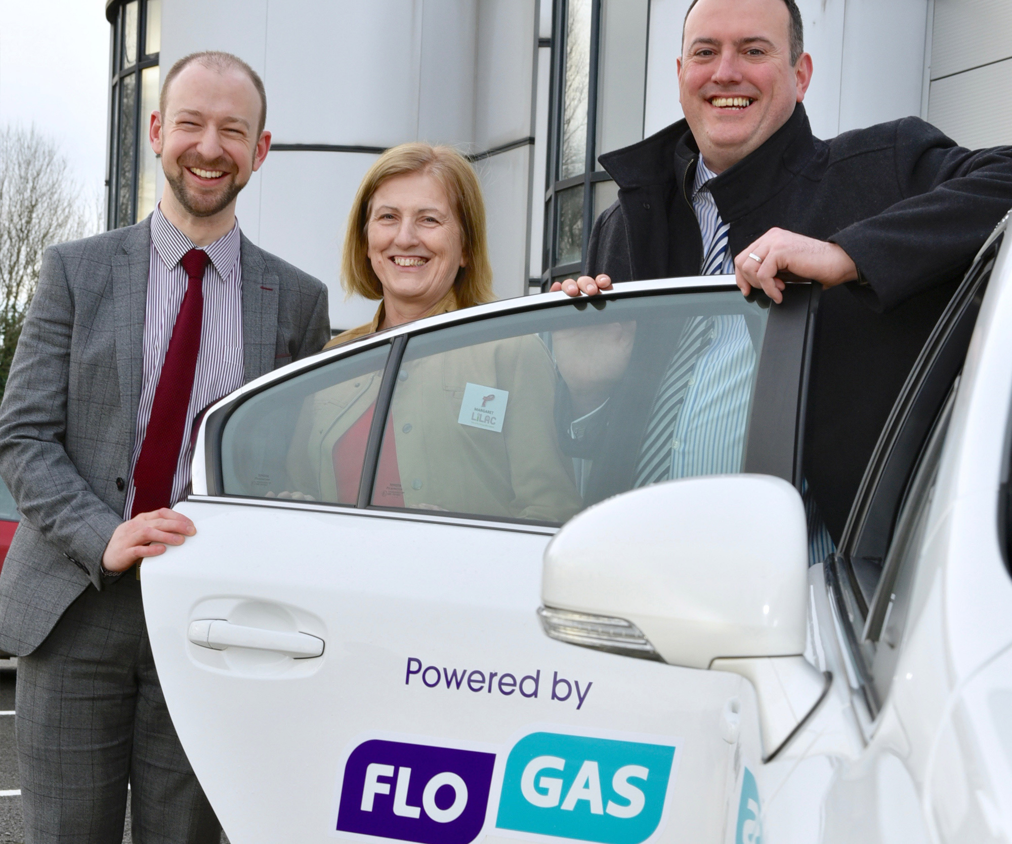 Flogas and Lilac Cancer SupportFlogas and Cookstown Hollywood Fitness jointly stepped on the gas to help the LILAC Cancer Support charity buy and fuel a brand-new Toyota Avensis to transport cancer patients to hospital for appointments and treatment. Pictured at the handover were l/r Paul Ruegg, senior marketing executive, Flogas, Margaret Campbell, LILAC and Martin Loughran, area sales executive for Flogas.