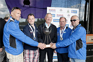 Pictured at the winners presentation to Vartry Rowing club were l/r, Joe Quinn, coxswain Karl Canavan, Tom Wall, Flogas sales executive, club chairperson George O’Brien and Anthony Quinn. Michael O’Toole (not pictured) was also part of the team.