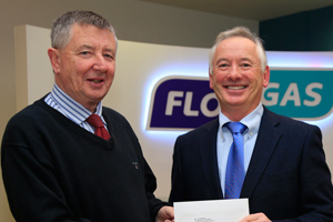 Tom Wall of Flogas Ireland (on right) making a donation on behalf of the company towards the St. Vincent De Paul’s annual Christmas Appeal to Joe Sweeney, area president of St. Vincent de Paul Drogheda on Friday 28th November 2014.